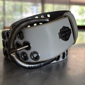 Harley-Davidson White Leather Belt